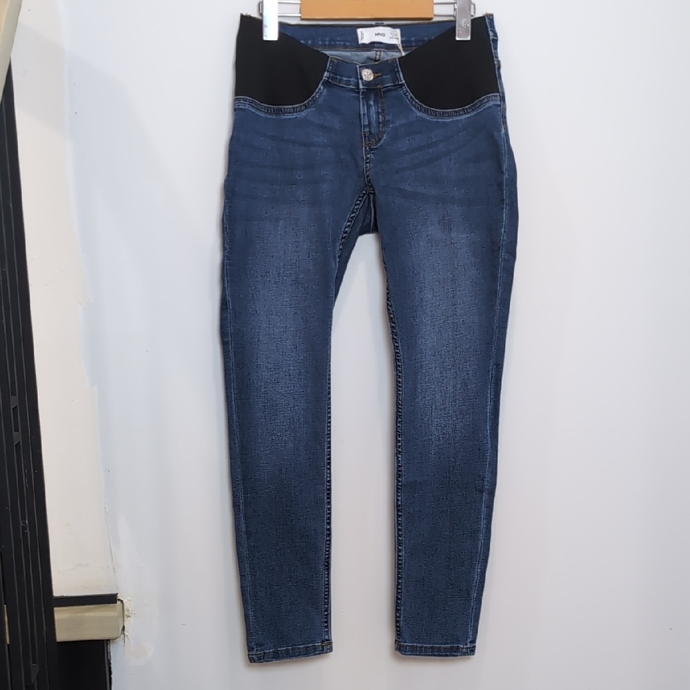 MNG MANGO | Women's Med Wash Low Waist Ankle Length Maternity Skinny Jeans - Picture 3 of 7